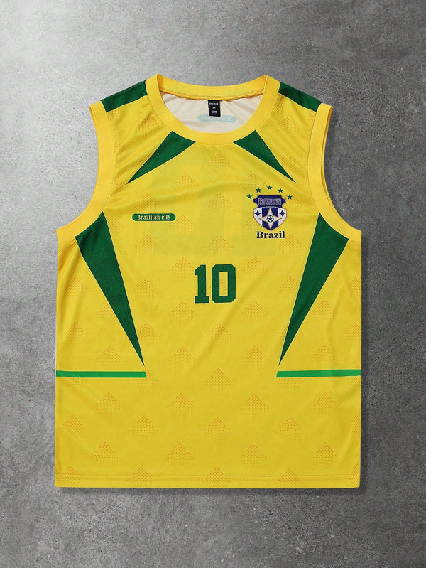 Brazil Sleeveless Football Top