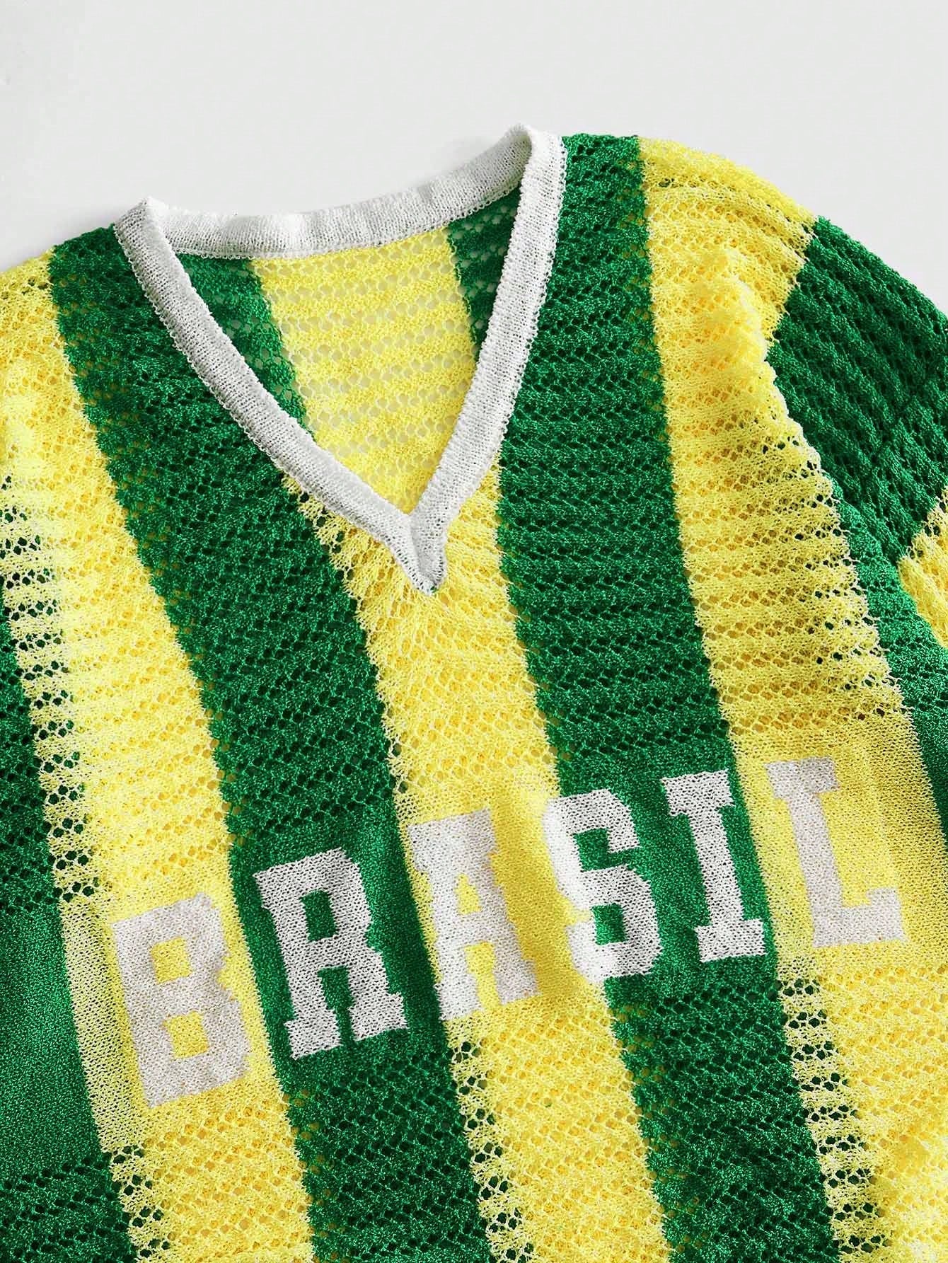 Brazil #10 Hollow-Knit Polo