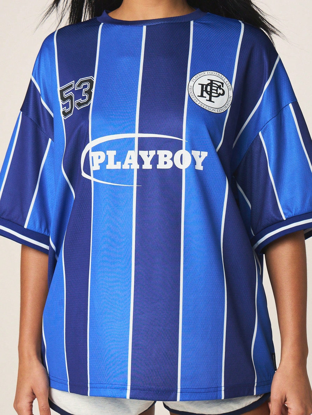 Vintage Striped Football Tee — Playboy