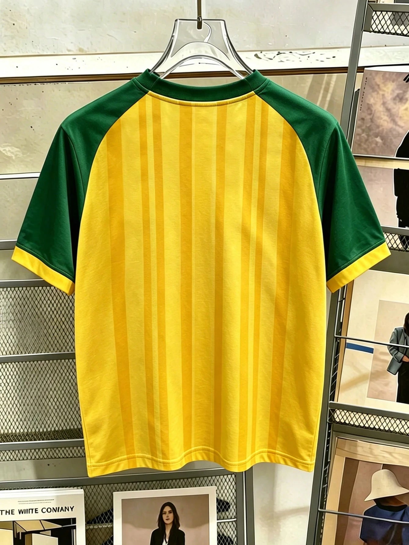 Brazil Retro Football Tee — Yellow & Green