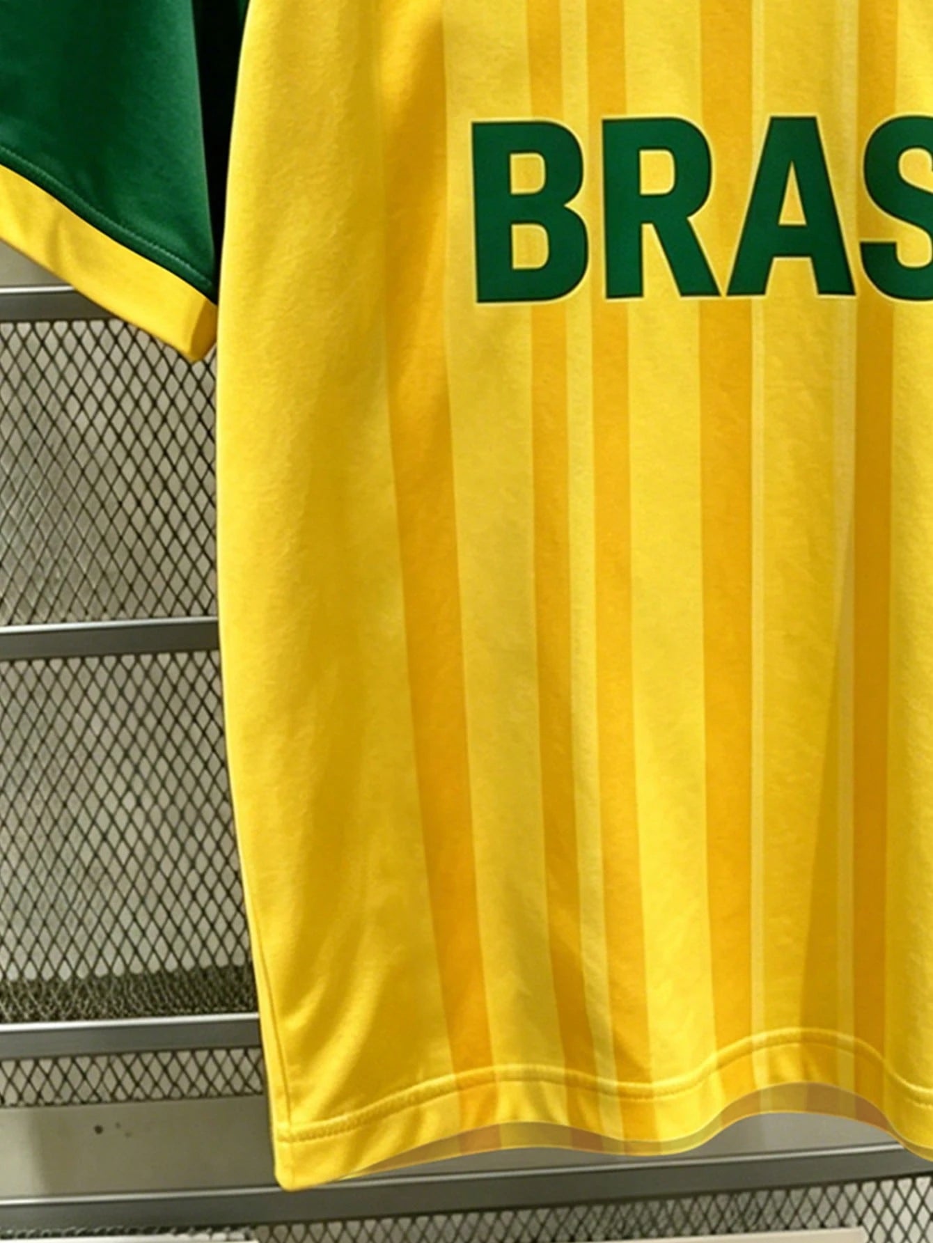 Brazil Retro Football Tee — Yellow & Green