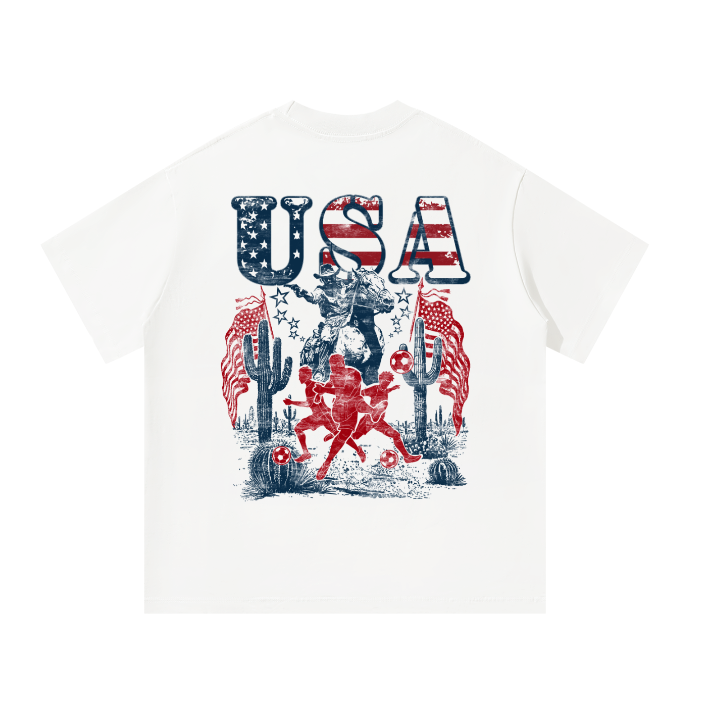 USA Hawk Soccer Fan T-Shirt — Stars & Stripes
