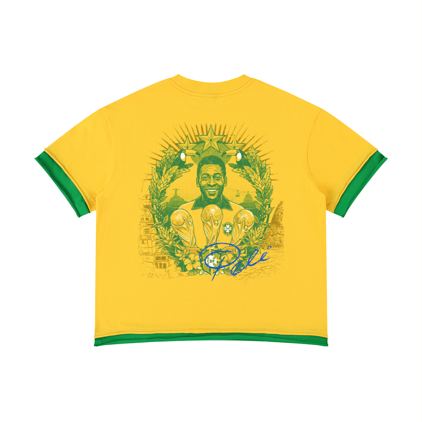 Pelé Tribute Brazil Dual-Tone Boxy Tee