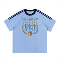Messi Argentina Contrast-Tape Crewneck Tee